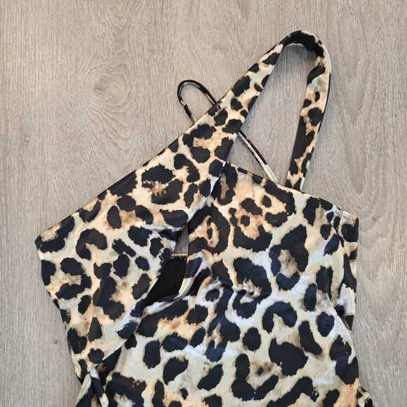 NWT Fashion Nova Wild For You Leopard Animal Print Swimsuit Size L  Cut-Out - Picture 3 of 8